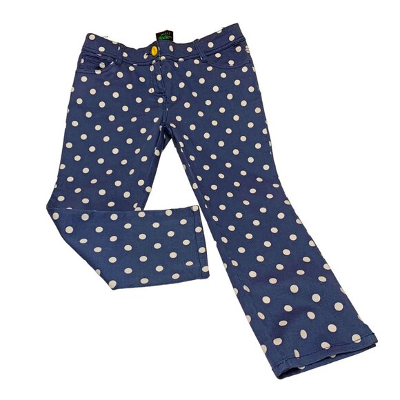 Mini Boden Blue with White Polka Crop Pants Girls Size‎ 13 Y - Picture 10 of 12